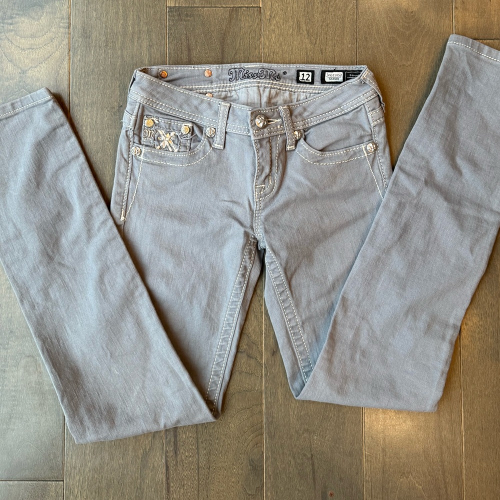 Miss me Gray Jeans lots of bling